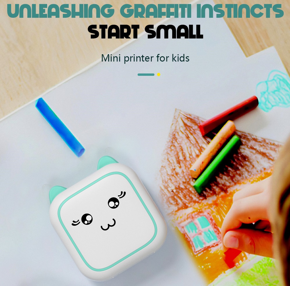 Kids Education Questions - Impressora Térmica Mini Portátil em Estilo