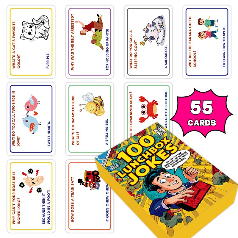 Kids Education Questions - 100 Cartões de Piadas para Lancheira: