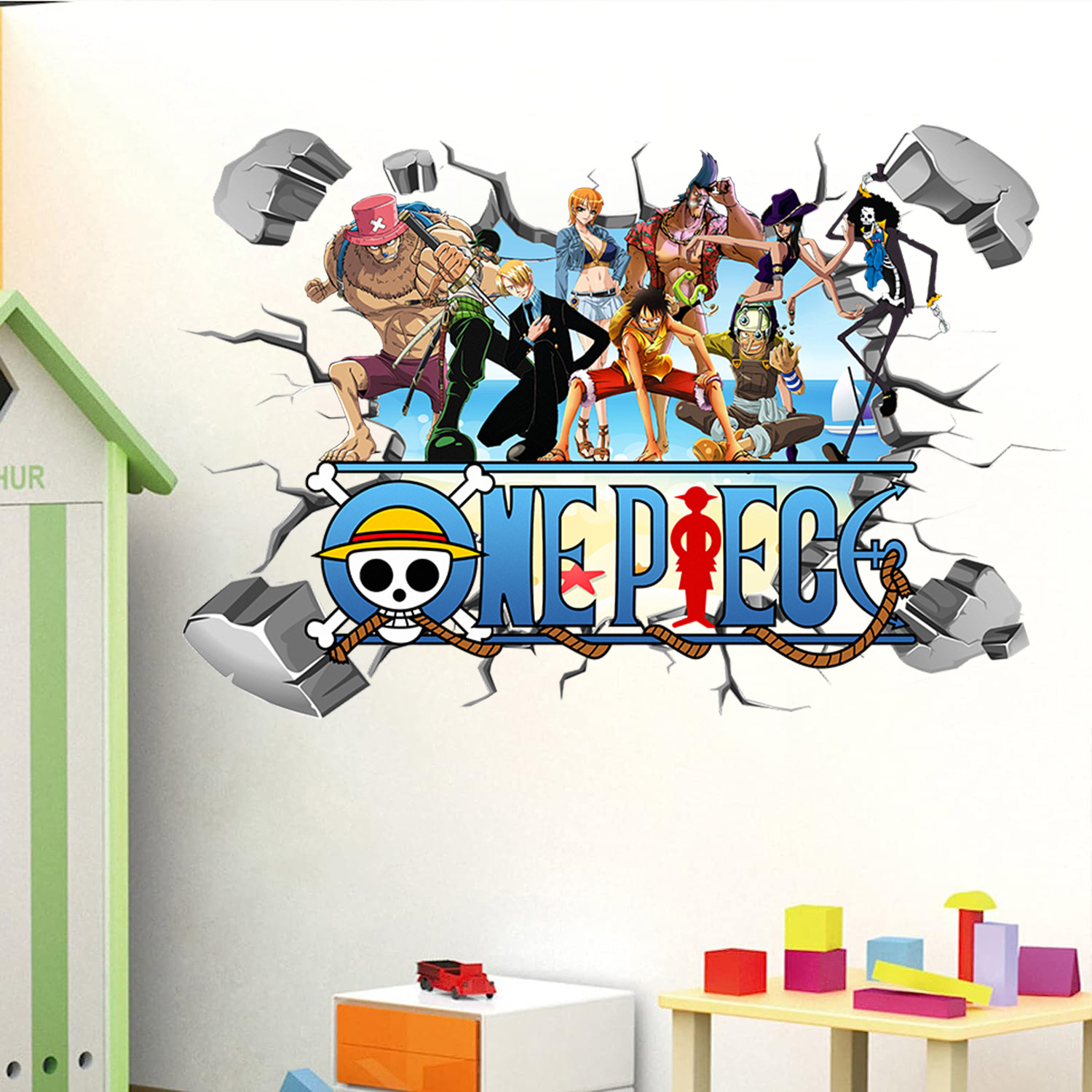 Kids Education Quotes - Adesivos de Parede 3D do Luffy