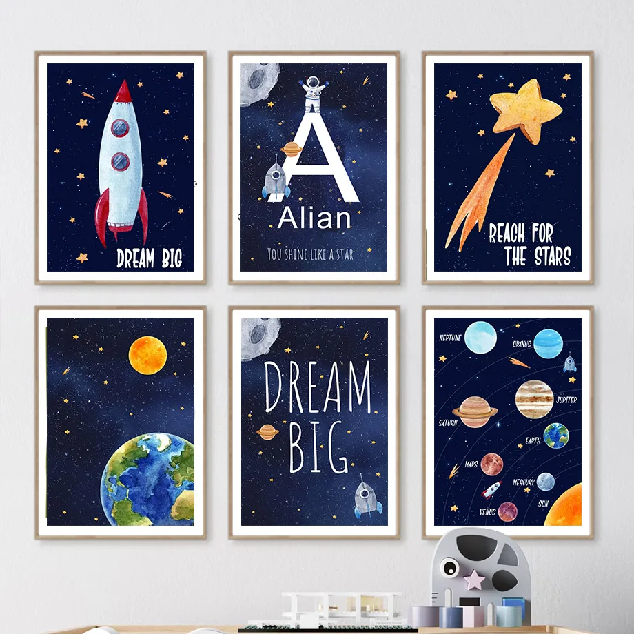 Kids Education Yes - Pintura em tela personalizada com nome,
