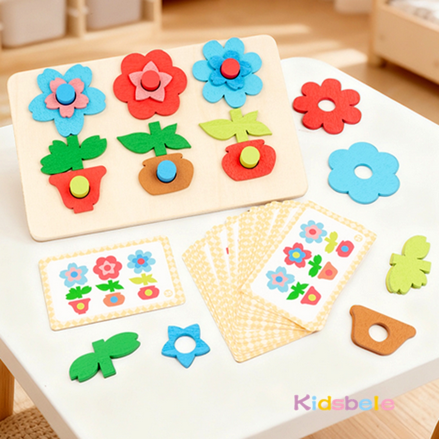 Montessori diy flor de madeira - Kids Educational Game 3 avaliação e preço