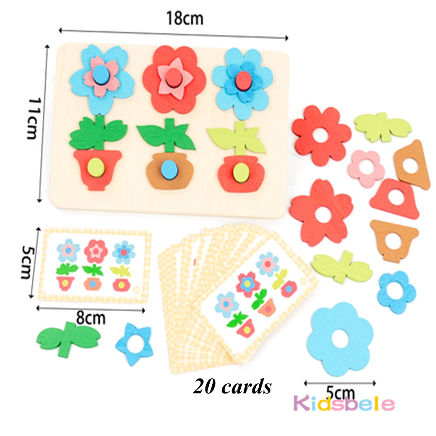 Montessori diy flor de madeira - Kids Educational Game 3 avaliação e preço
