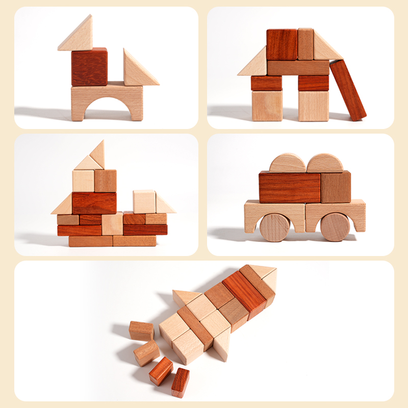 29- peças de madeira diy bloco - Kids Educational Box avaliação e preço