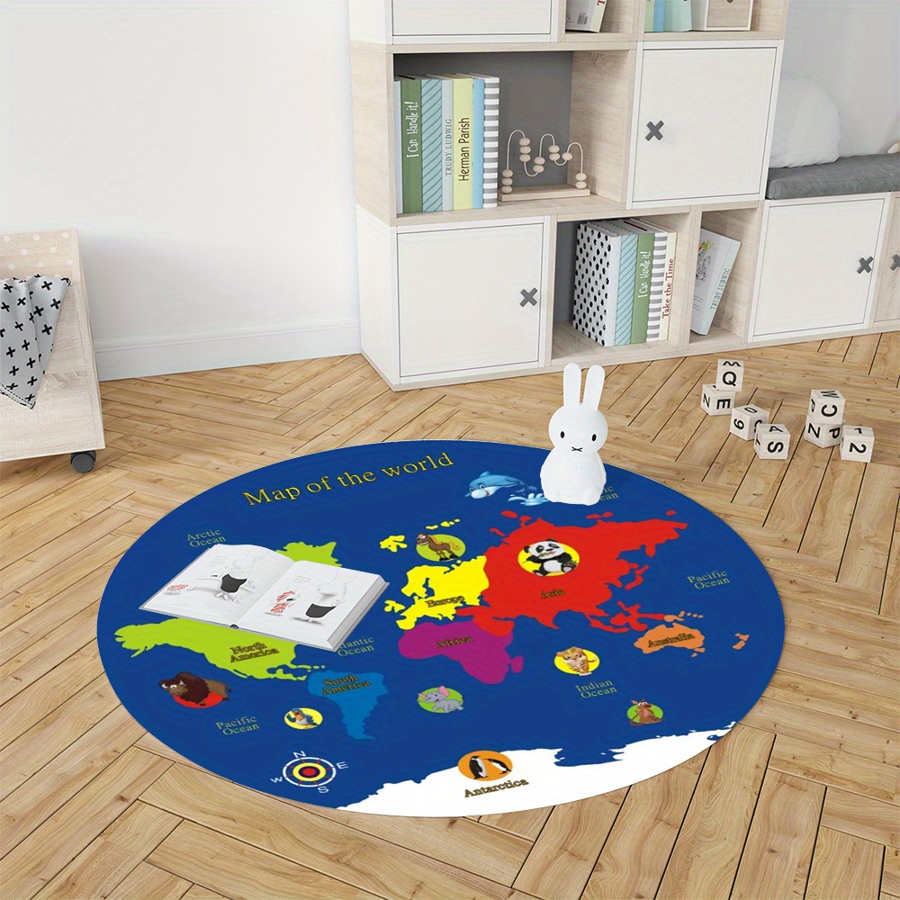 Tapete Redondo Mapa Mundial de - Kids Education Room avaliação e preço