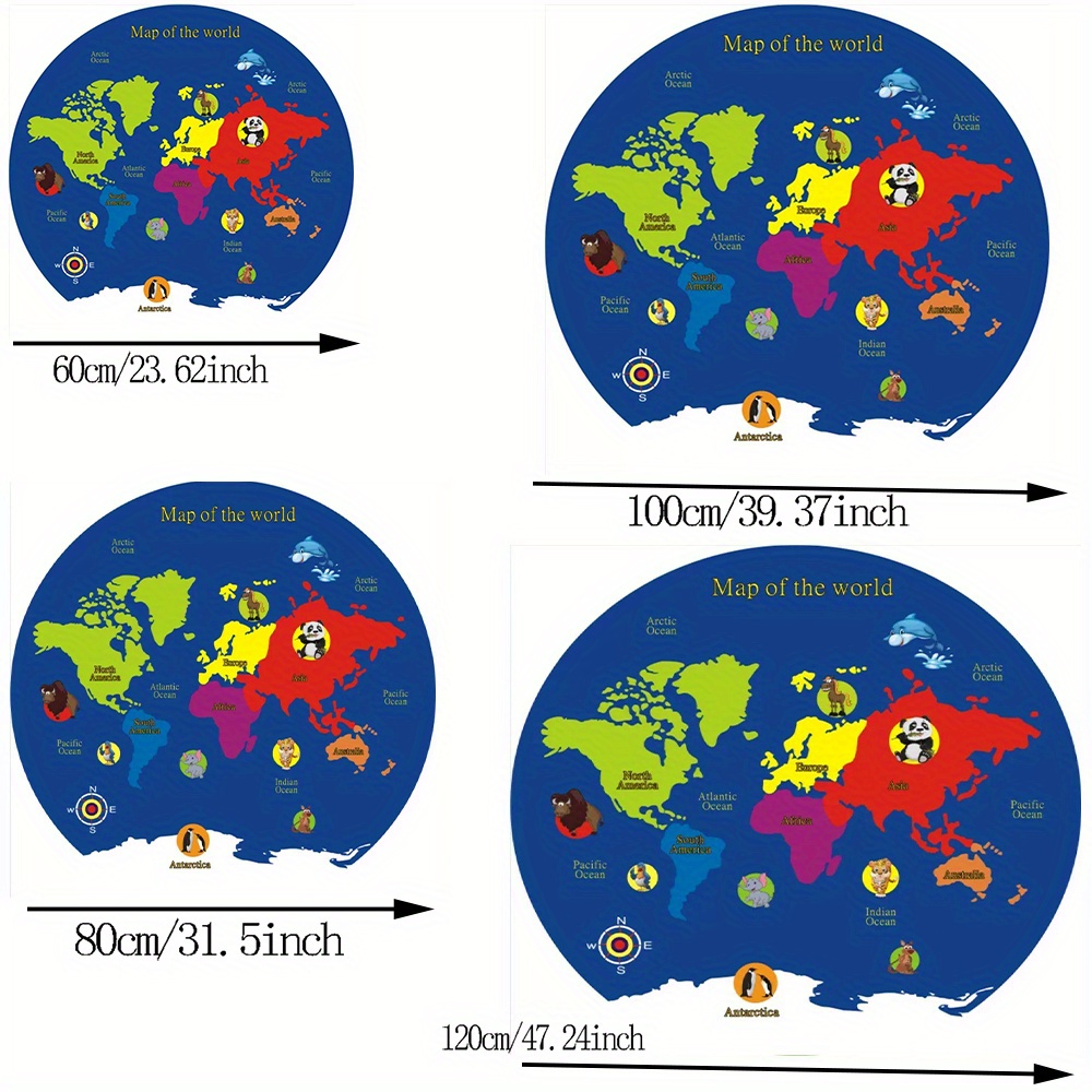 Tapete Redondo Mapa Mundial de - Kids Education Room avaliação e preço