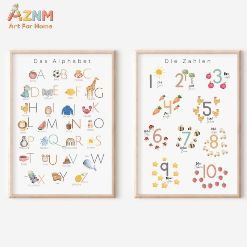 AZNM Arte de Parede em Tela co - Kids Home Education avaliação e preço
