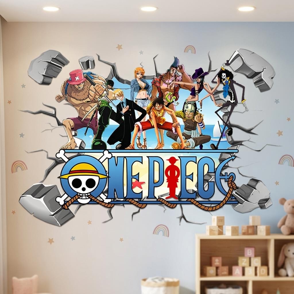 Adesivos de Parede 3D do Luffy - Kids Education Quotes avaliação e preço