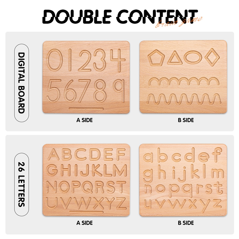 Double Sided Madeira Alfabeto  - Kids Educational Box avaliação e preço
